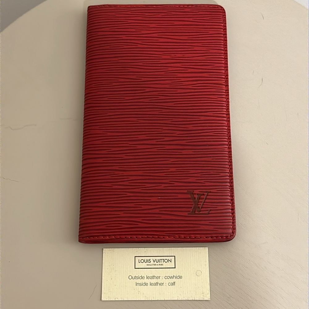 Louis Vuitton Red Epi Passport Holder and Wallet